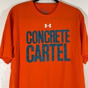 UNDER ARMOUR CHARGED COTTON HEATGEAR CONCRETE CARTEL ORANGE Graphic T-shirt L